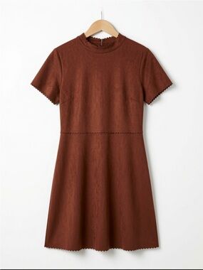 Altar'd State Burgundy Short-Sleeve Midi Dress